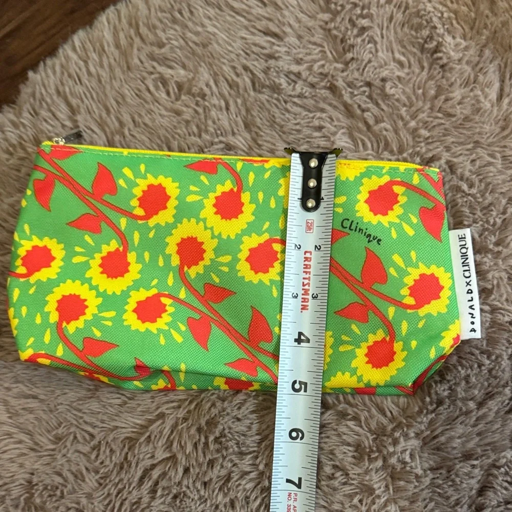 Clinique Sunflower Pattern Cosmetic Pouch